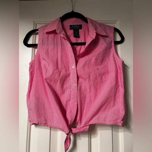 Ralph Lauren Pink Gingham Button Down Shirt - Picture 1 of 7